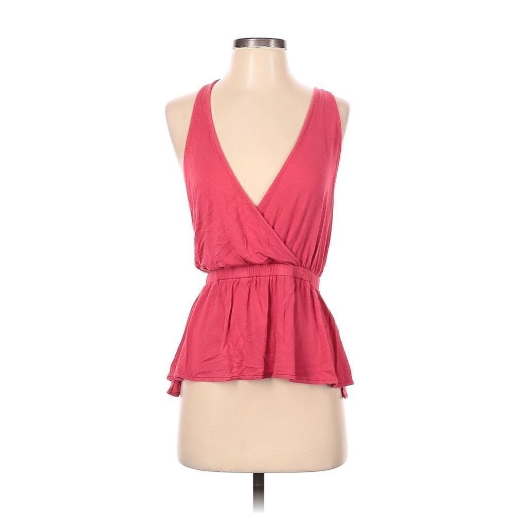 We The Free Peplum Jersey Pink Tank Blouse Size L - Picture 2 of 11